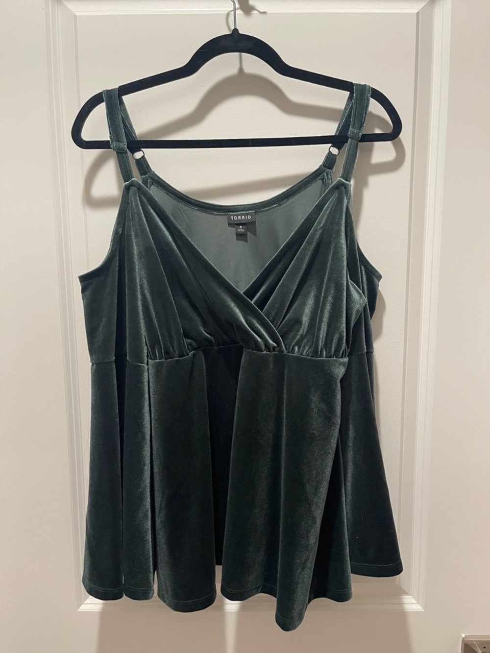 Torrid Deep Green Velvet Wrap Top (0)